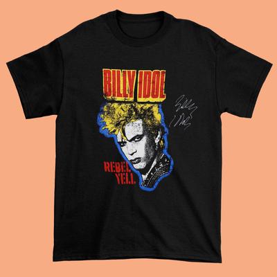 Billy Idol Rebel Yell Girls T-Shirt Short Sleeve Black Shirt A290