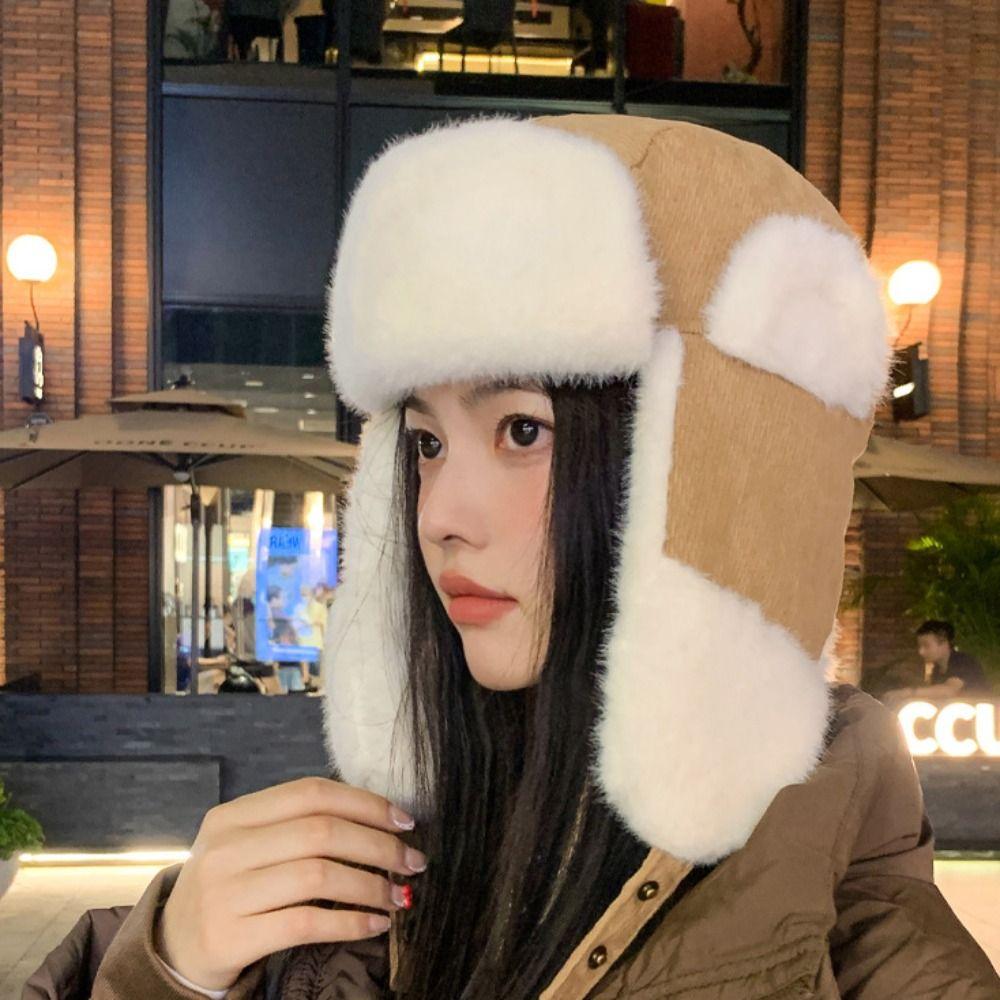 Cold Resistant Winter Pilot Hat Keep Warm Lei Feng Hat Multifunctional Plush Cycling Hat Men