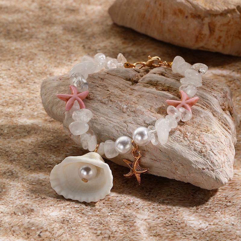 

Foreign Trade Popular Ornament Conch Bead Pearl Bracelet Beach Starfish Pendant Shell Crystal Beads Bracelet White Crystal Shell