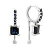 Silver Earrings with Nano Sapphire 2.35ct (2195078)