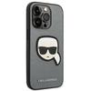 Etui do iPhone 14 Pro Karl Lagerfeld Saffiano Srebrne