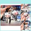 Adorable Korean Style Cartoon Cow Keychain Silicone Bag Charm Gift For All Occasions
