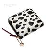 Pisoraro Harako Dalmatian Print Round Zip Mini Wallet PR242 DALMATIAN in White and Black