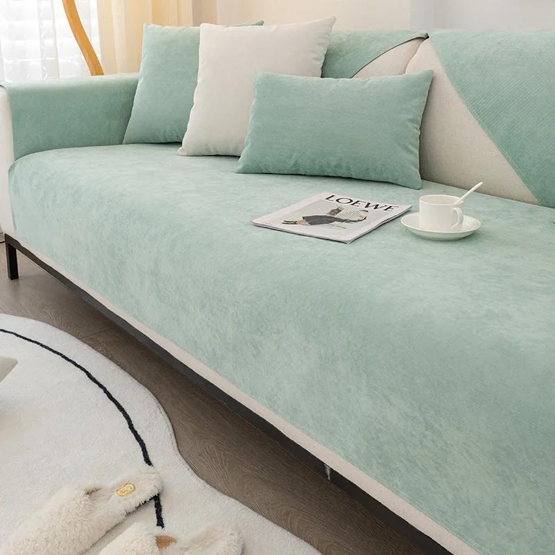 New Style Chenille Four Seasons Waterproof Non-slip Solid Color Sofa Cover Wholesale Sofa Towel Cover Protector