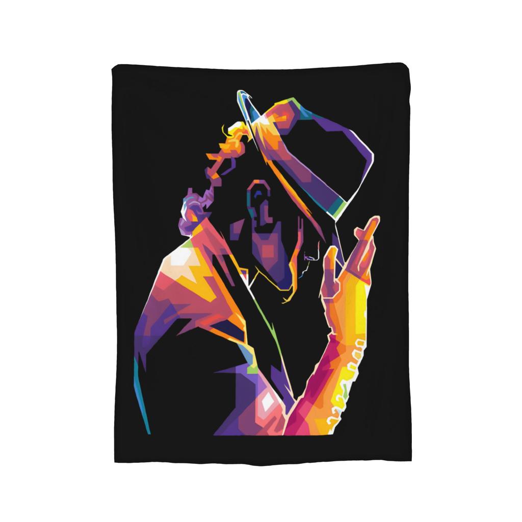 MJ Pop Rock Disco Welurowe Koce Kocie do Domu na Zewnątrz Lekki Przykrycie Łóżka,