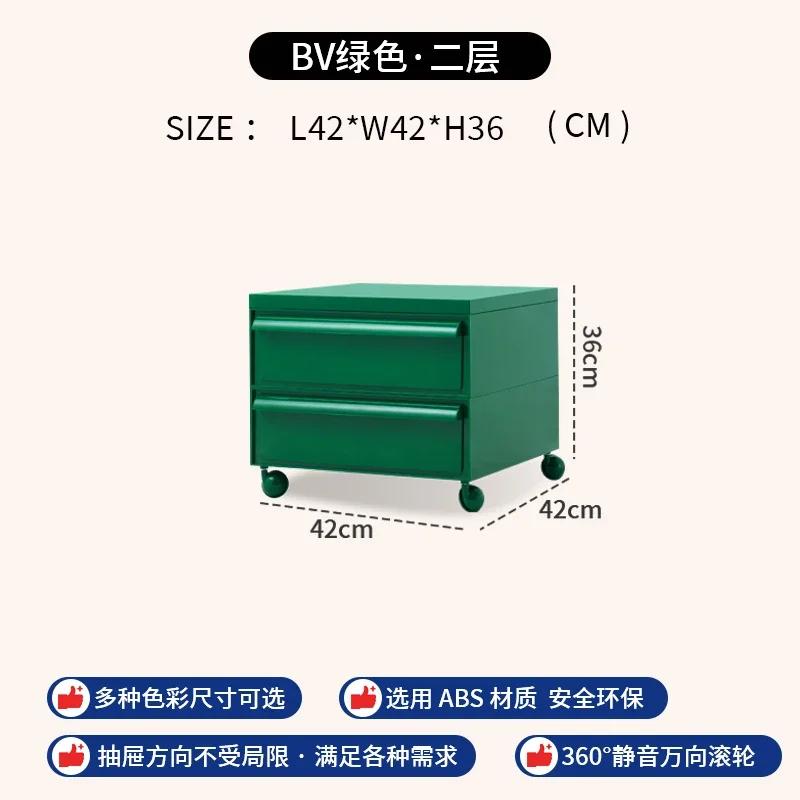 

White Green Vintage Nordic Nightstand Mobile Plastic Storage Unit Creative Organizer for Bedroom Living Room