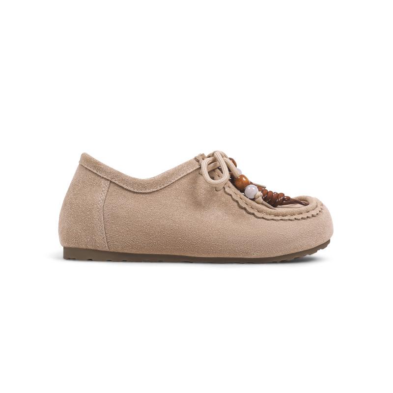 Cowhide Version Thick-soled Heightening Leather Soft-soled Kangaroo Shoes 2025 Autumn New Bag Head and Back Bag Birkencool Slippers Outside