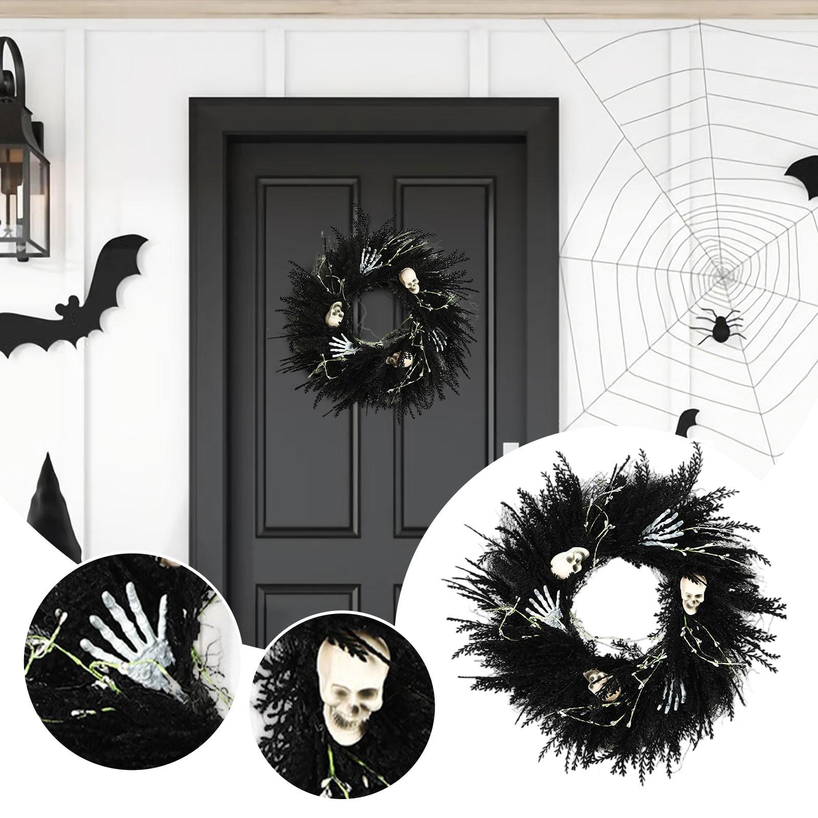 

Украшение для вечеринки Подвеска на дверь ручной работы Оформление площадки Хэллоуинский венок One Size