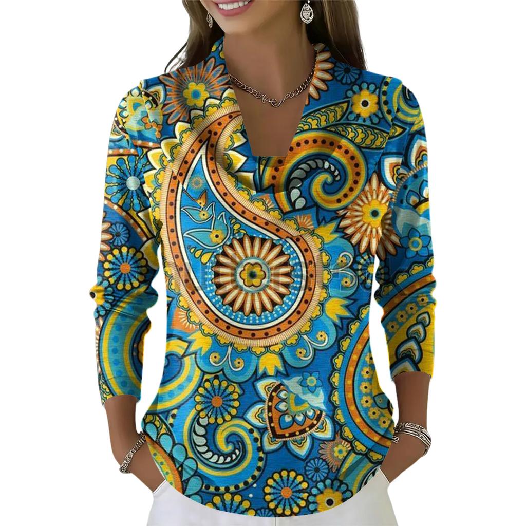 Dámský ležérní a módní svetr s dlouhým rukávem a potiskem, kulatým výstřihem