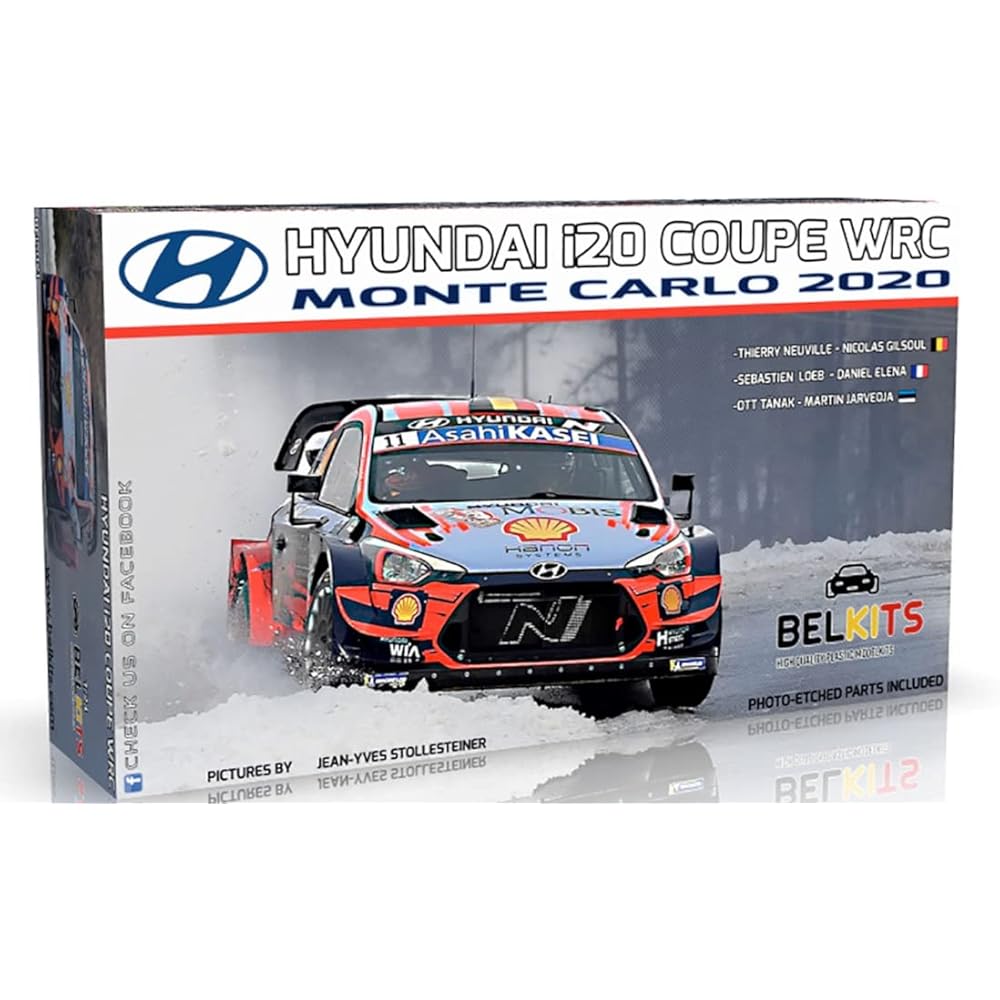 Platz Belkits 1/24 Scale Hyundai i20 Coupe WRC 2020 Monte Carlo Rally Winner Plastic Model Kit BEL021