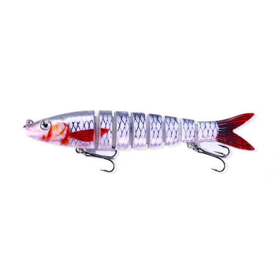 13.4cm 18g Multi-knot Fish Bait Realistic Design 3D Eyes Holographic Body Lure Bait Set with Built-in Ball Swinging Fish Lure