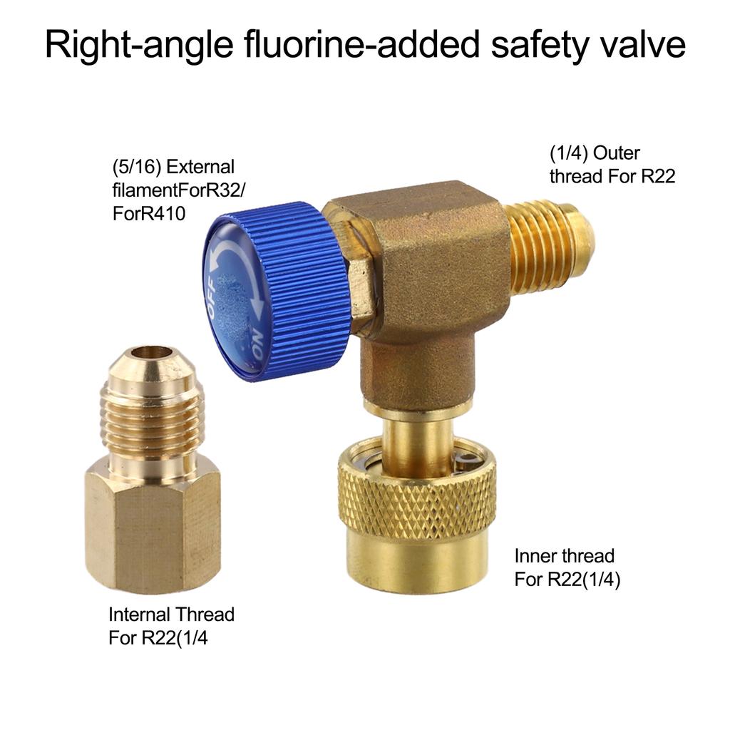 1Pcs Air Conditioning Safety Valve Copper Safety Valve Right Angle Valve Connectors For R22 R32 And R410 Air Conditioning Units