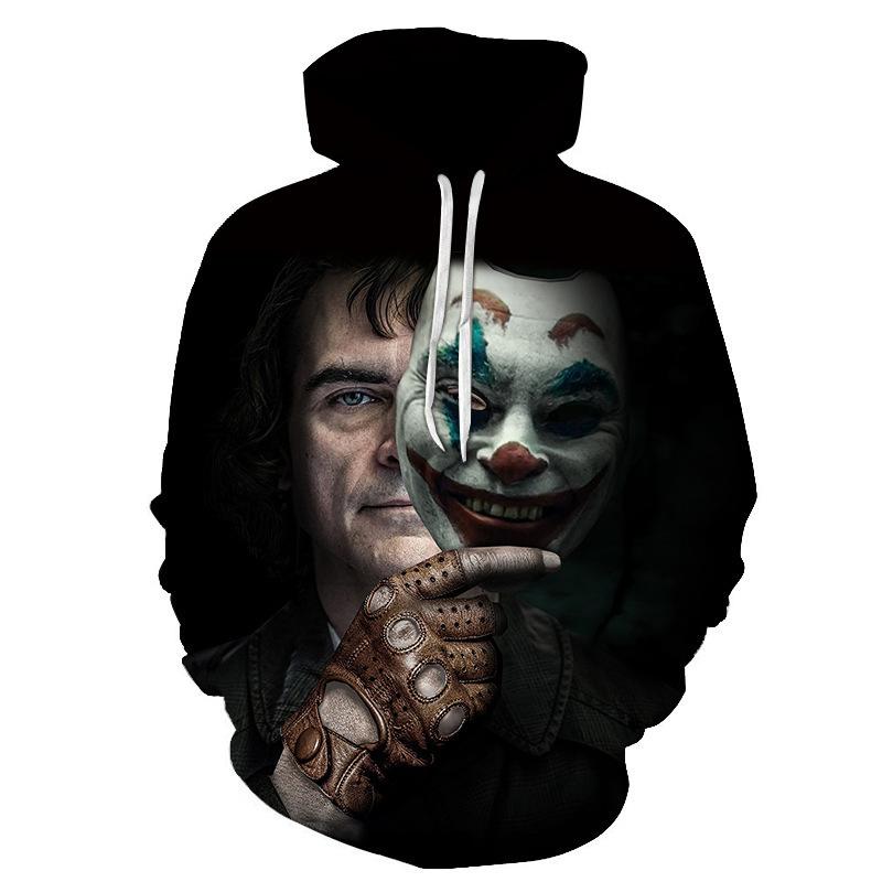 Felpa con Cappuccio Horror Fantasma Bambola Serie Halloween Stampa Digitale 3D Felpa con Cappuccio per Coppia Maschile Felpa all'Ingrosso