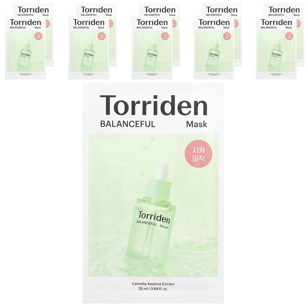 TORRIDEN Balanced Cica Beauty Mask, 10 Sheet Masks, 25 Ml (0.84 Fl Oz)