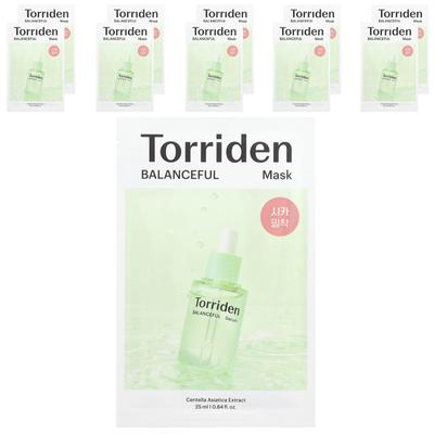 Torriden, Maschera di Bellezza Cica Equilibrante, 10 maschere in tessuto, 25 ml (0,84 once fluide)