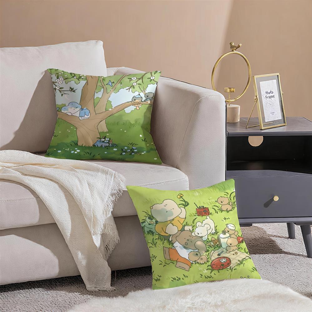 Author Somdoo Cute Animals Quiat And Peaceful Cushion Cover Linen Pillow Case Soft Breathable Protective Couch Room Decoration