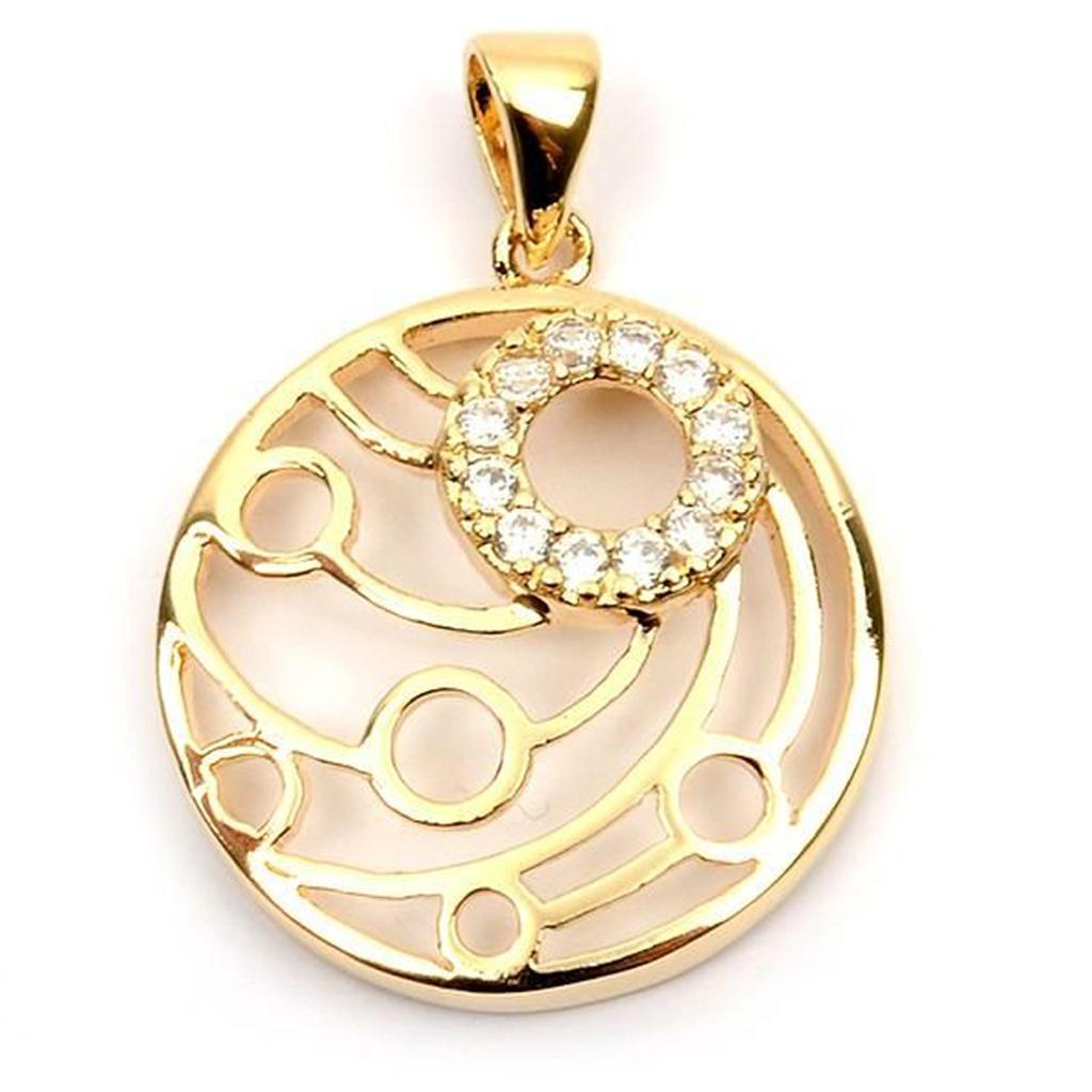 Les Trésors De Lily [M8771] - Gold Plated Pendant 'Goddess' White Gold - 18 Mm
