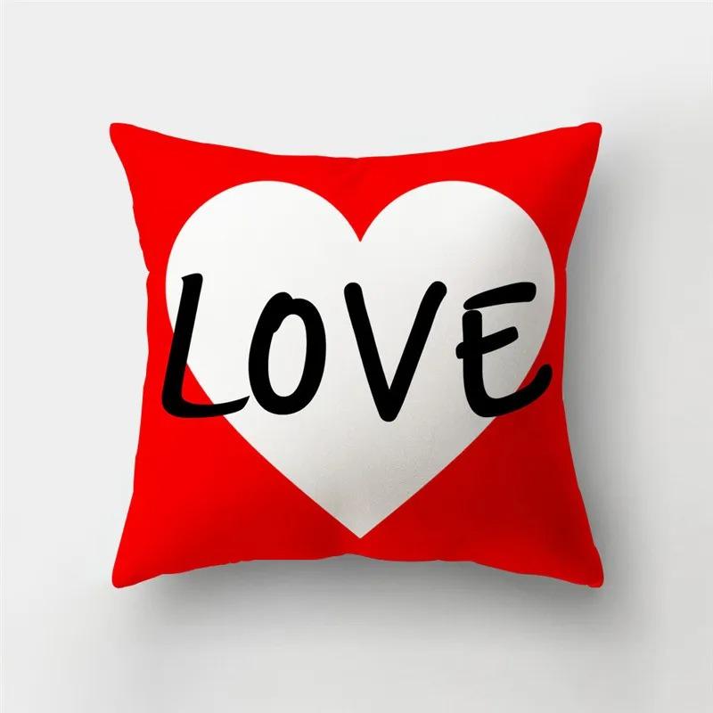 Valentine's Day Love Pattern Decorative Pillowcase Living Room Office Ornaments Home Pillowcase