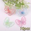 10pcs 3D Embroidery Chiffon Butterfly Mesh Butterfly Patch  For Headwear Hair Clips Bow Decor