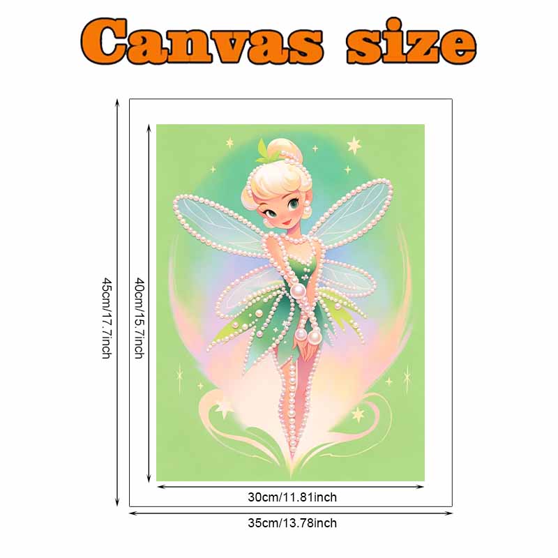 Disney Pearl Painting Tinker Bell Pearl Dress DIY Pearl Art Painting Pearl Gem Painting Pictures Crafts Special Shape Home Wall Decoration