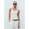 Linen Vest French Style UK Spaghetti Strap Cotton Top Cami Vest Sexy White Large U-Neck Thread Export