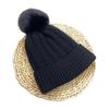 Winter Warm Knitted Hat with Fluffy Ball Beanies Cap Fashion Pullover Cap  for Male Female