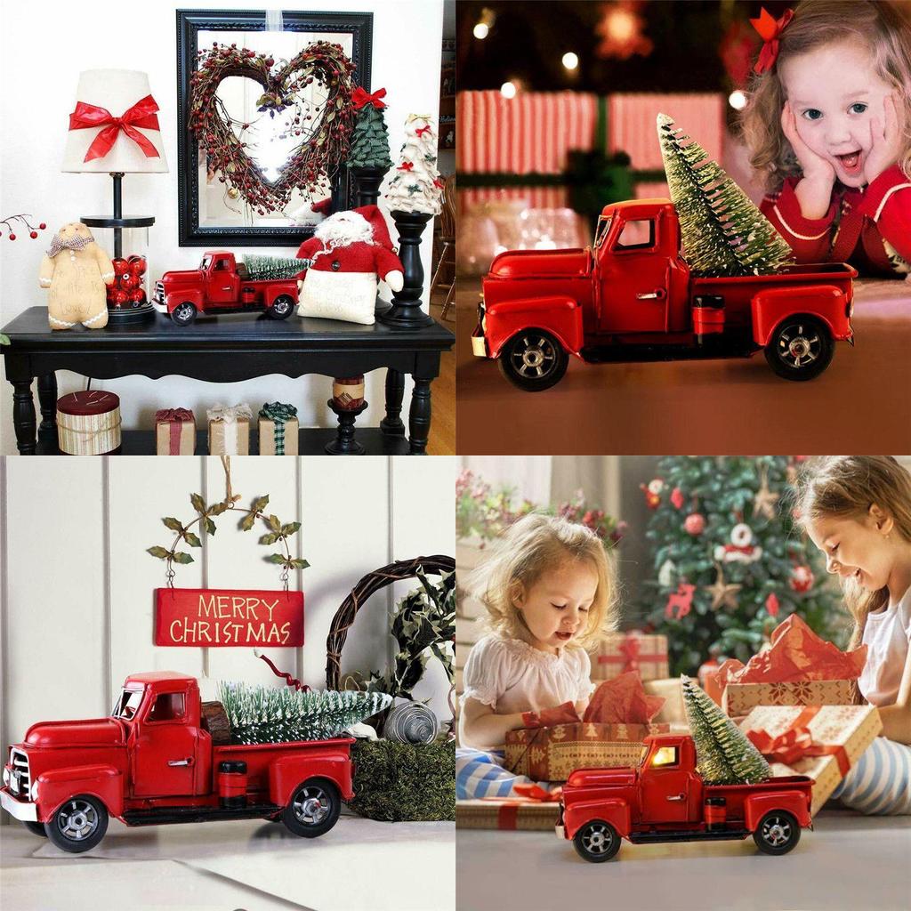 Charming Rustic Red Truck Christmas Decoration For Tree And Home Office Design