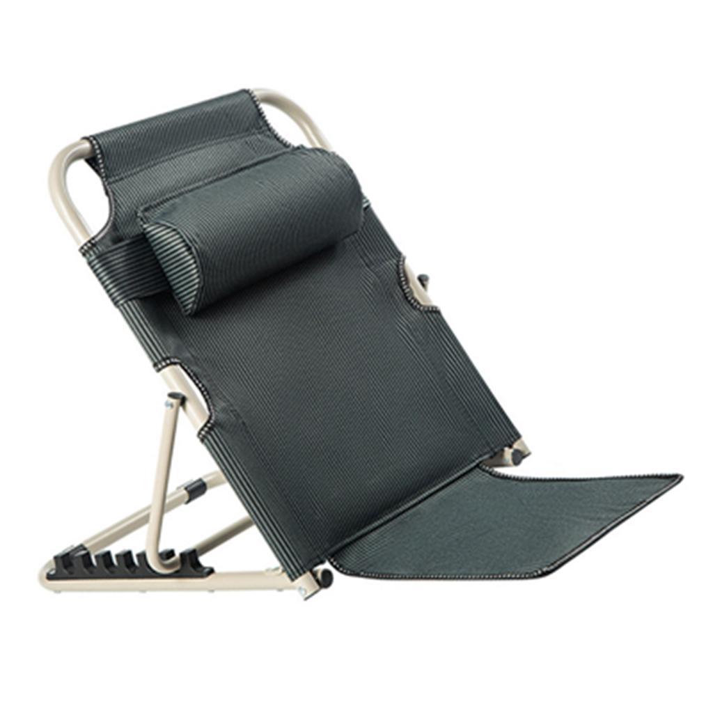 Dossier de lit Multi-Angle Réglable Support Stable Pliable Chaise de Lit avec Oreiller pour Personne Âgée Handicapé Bleu Foncé