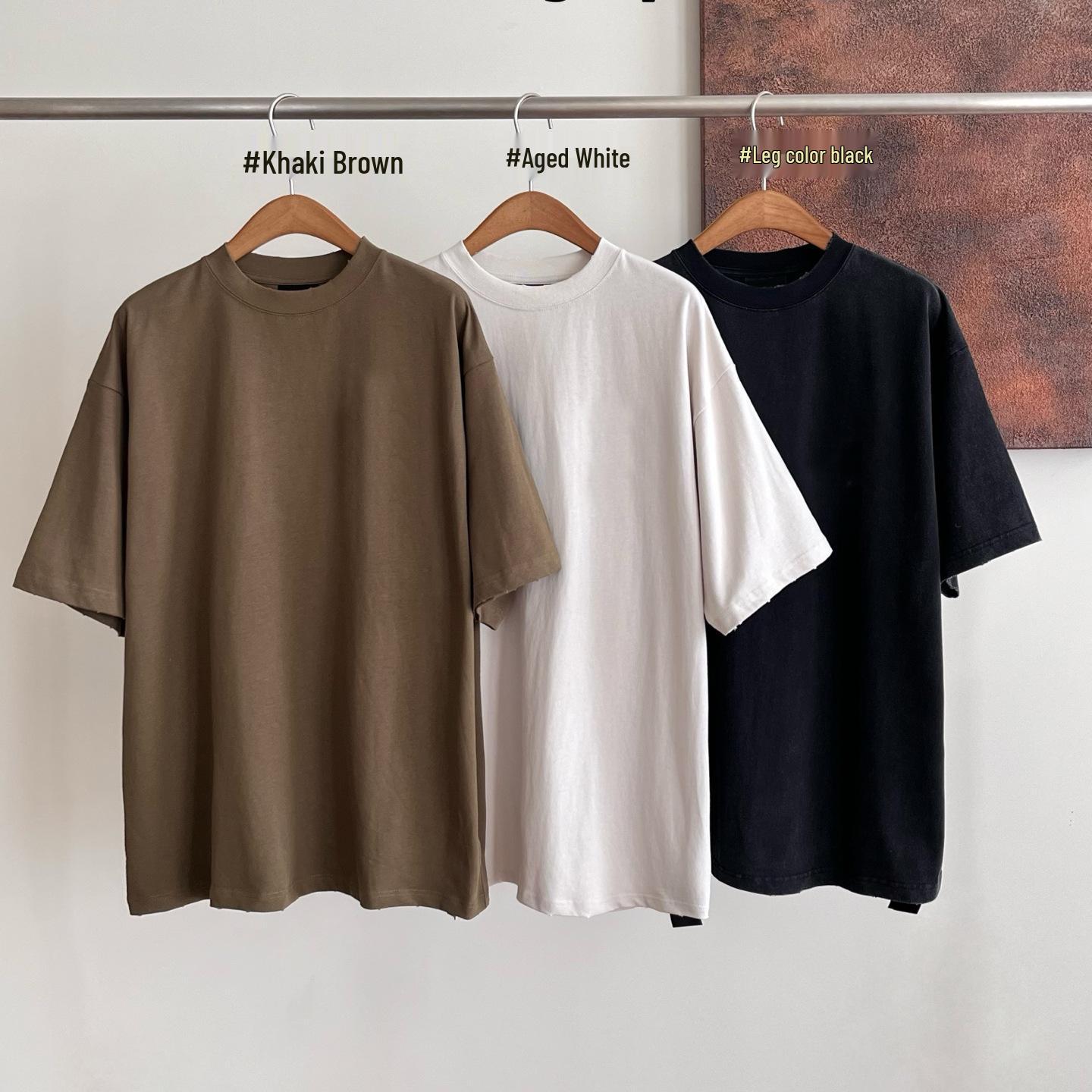 Unisex Retro Distressed Letter Print T-shirt - Early Spring Fashion, Round Neck, Short Sleeve Small