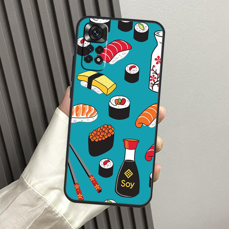 Japanese Sushi Food Case For Xiaomi Redmi Note 13 14 Pro 12 11 10 15 Pro Plus Redmi 14C 13C 15C 10C 12C 15 Funda