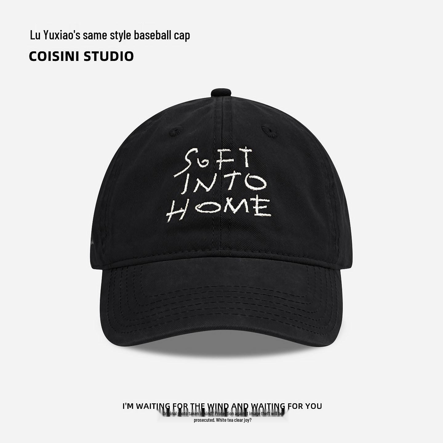 Lu Yuxiao Women s Embroidered Baseball Cap: Soft Brim, Large Fit, Flattering Style, Unisex Casual Wear Non-returnable (56-58cm)