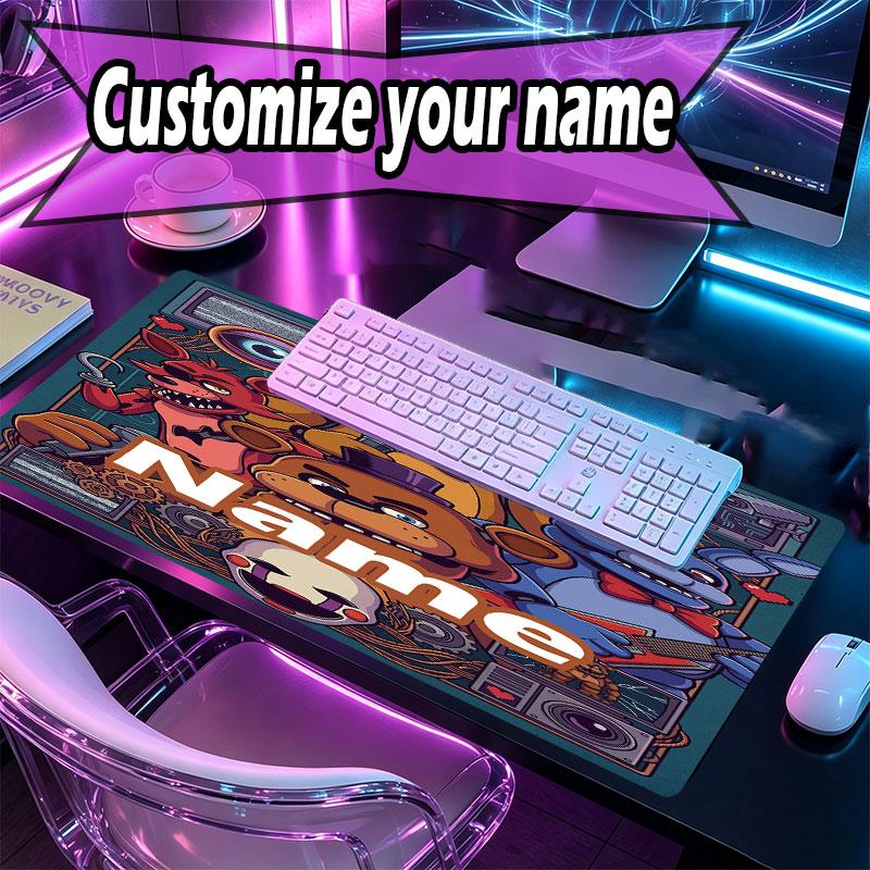 Benutzerdefinierter Name Personalisierte Five Nights at Freddy's Muster Mauspads, Laptop PC Schreibtischmatte, Dekorative Schreibtischmatte für Zuhause Tastaturpad Geschenk