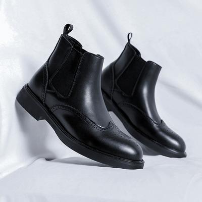 Pánské vysoké platformové prodyšné kožené Chelsea boty Nový módní trend Univerzální Japonsko Korejské Business Casual boty Oblek Pánské boty