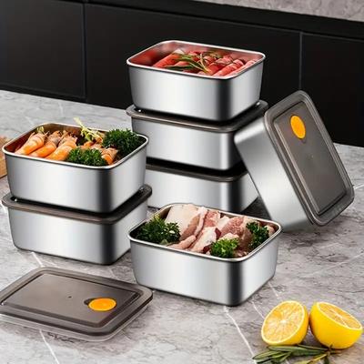 Leakproof Seal Box Portable Lunch Box Containers Stainless Steel Fresh-keeping Box  Fruit Storage