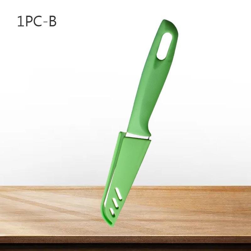 Stainless Steel Kitchen Boning Knife Plastic Handle Meat Cleaver Butcher Kitchen Knives Fruit Meat Steak Knife with Knife Cover