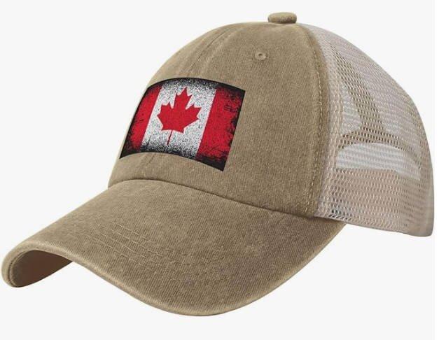 Canada Flag Distressed Cotton Baseball Cap Unisex Casual Adjustable Sun Protection Hat Adjustable