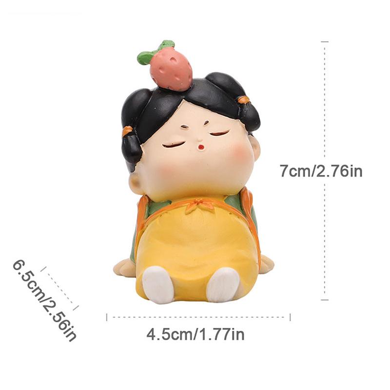 

1 Pcs resin Handicraft Gift Cute New Chinese Retro Cartoon Office Decoration Car Decoration