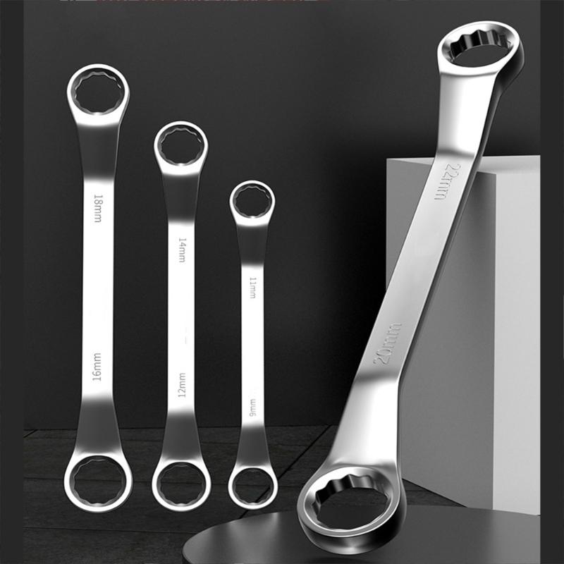 45 Degree Double End Box End Wrench Offset Spanner Garage Workshop Repair Hand Tool Hardened Offset Spanner Tool