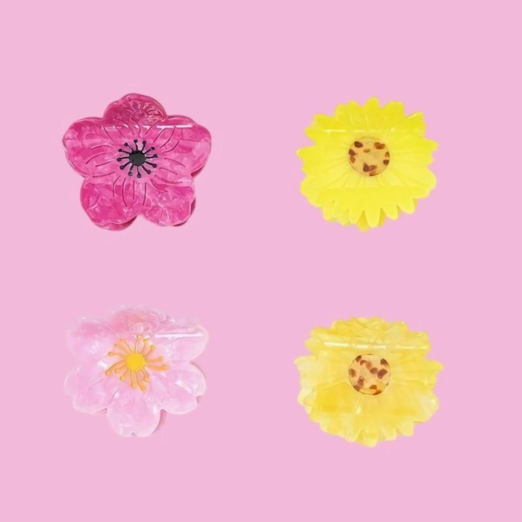 Women s Summer Petite Mini Flower Hair Clip pink