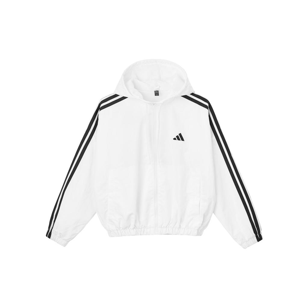 Adidas Lightweight Casual Hooded Loose Jacket Women Jackets White JZ2161