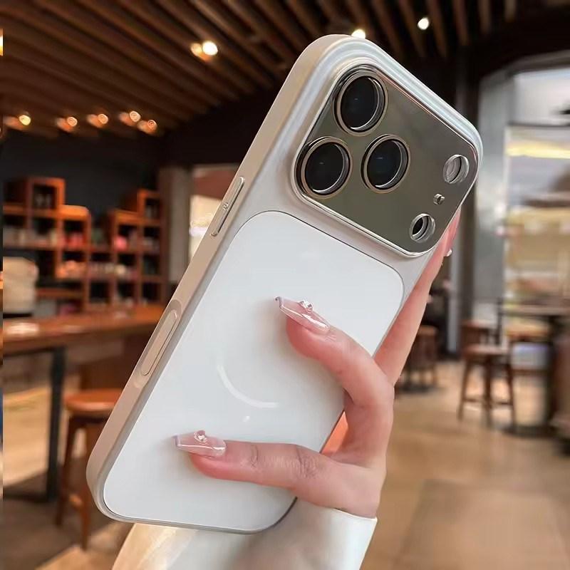 

Светящийся чехол-воронка с магнитами для iPhone 17 Pro Max 16 15 14 13 Pro Max для Magsafe, встроенная кнопка AI, противоударная крышка iPhone 17 Pro Max белый