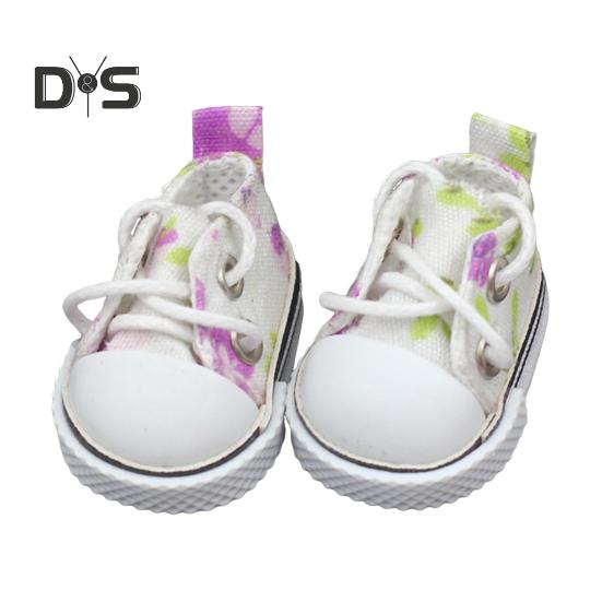 

1 пара кукольных туфель, мини-кроссовки на шнуровке из парусины для кукол ростом 17 см, мини-обувь для пальцев, игрушечный аксессуар, реалистичный дизайн, креативный подарок белый/фиолетовый