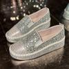 Fashion Aphixta 2025 New Bling Sequined Woman Shoes Flat With Slip On Silver Loafers Spring Woman Fashion Shoes Big Size 43