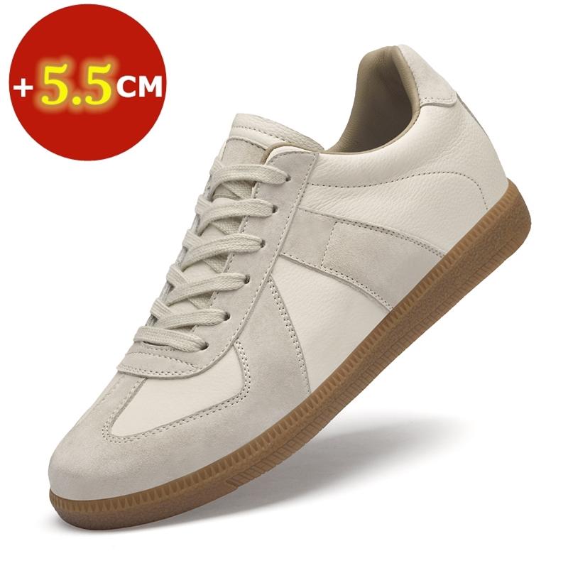 Classic Elevator Shoes High Quality Men Suede Leather Patchwork Casual Shoes Lace Up Round Toe Outdoors Lift Sneakers Zapatillas