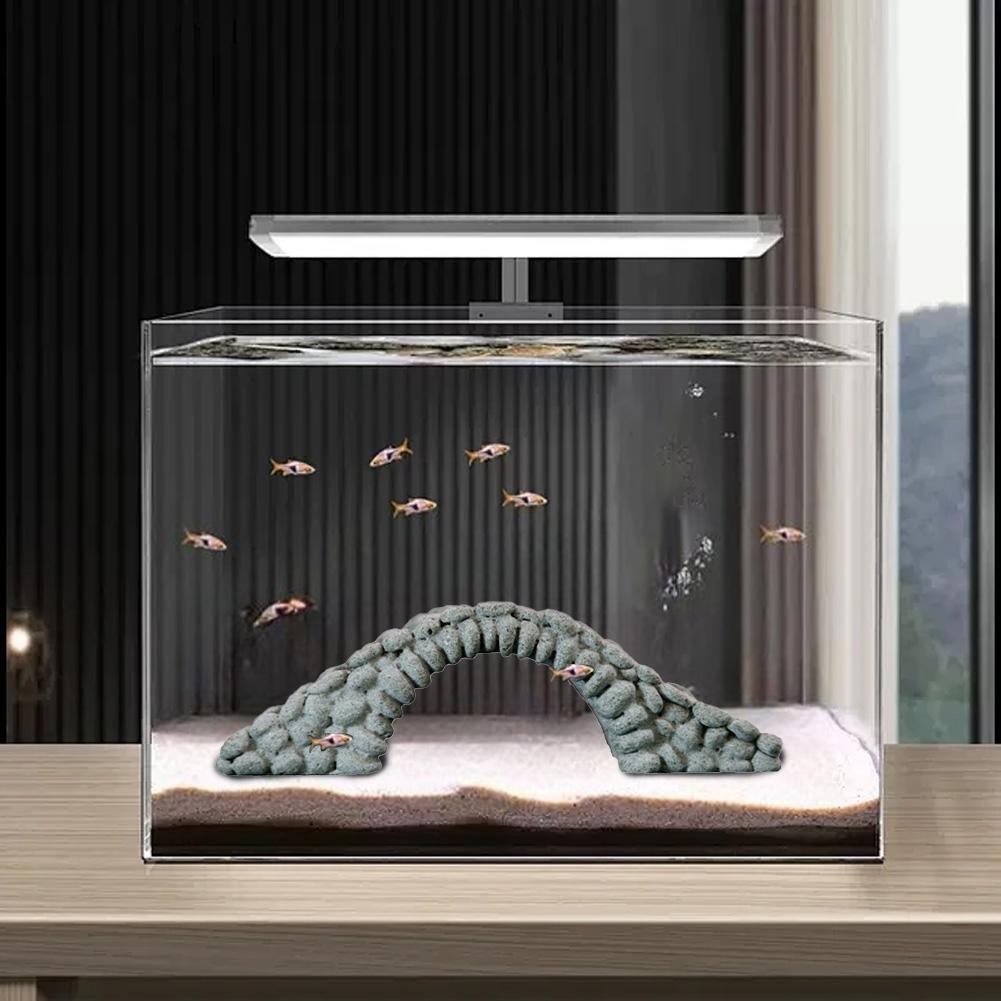 Aquarium Ornament, Resin Arch Bridge Building Rockery Bonsai, Fish Tank Landscape Accessories, Artificial Miniature Bridge Model Ornament For Fish Tan