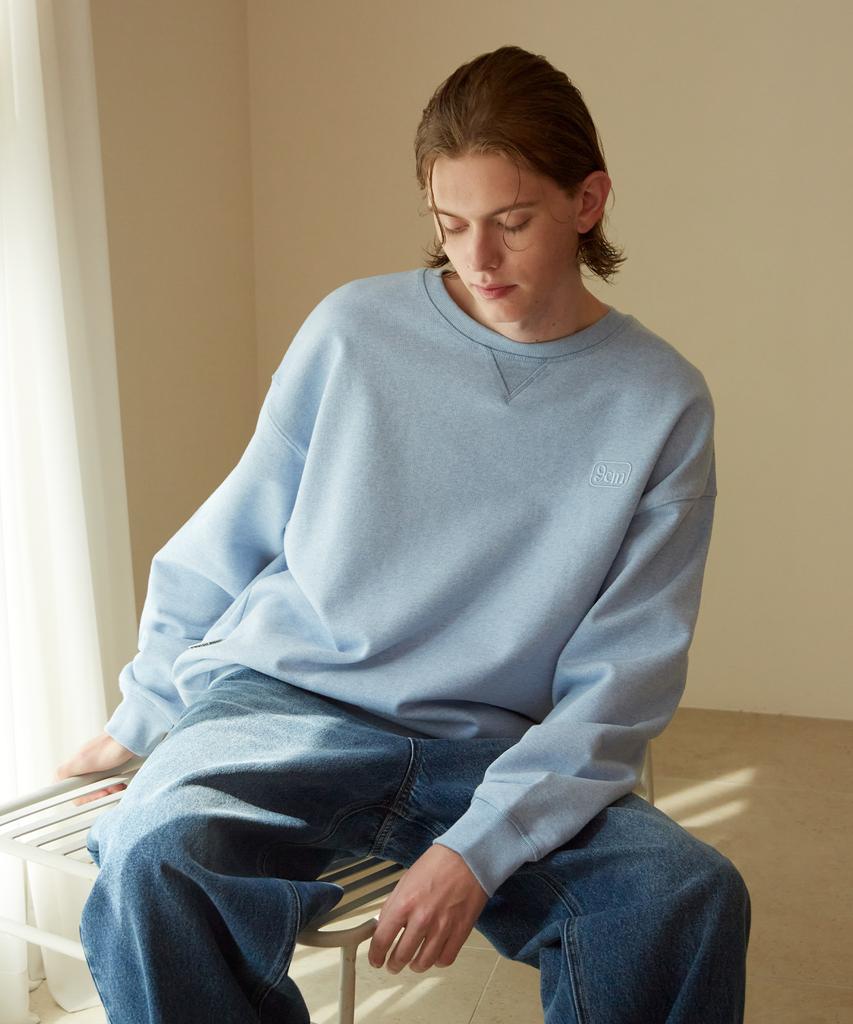 DIVINE DISTANCE 9Cm Comfortable Sweatshirt [Blue Melange]