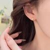 18K Gold Plated Sterling Silver Diamond Cross Stud Earrings for Women - Elegant and Simple Design