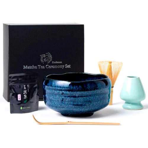 Hokoen Matcha Tea Ceremony Utensils 6-Piece Set for Beginners and Home Use (Matcha, Matcha Bowl, Chawan, Chasen Straightener, Chashaku, Instructions)
