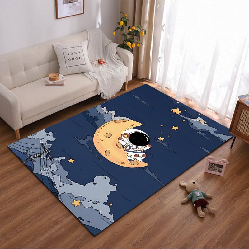 

Cute Astronaut on Moon with Stars, Dreamy Night Sky Rug Suitable for use as an anti-slip game mat for living room and bedroom sofas 40x60cm( 15x23in )