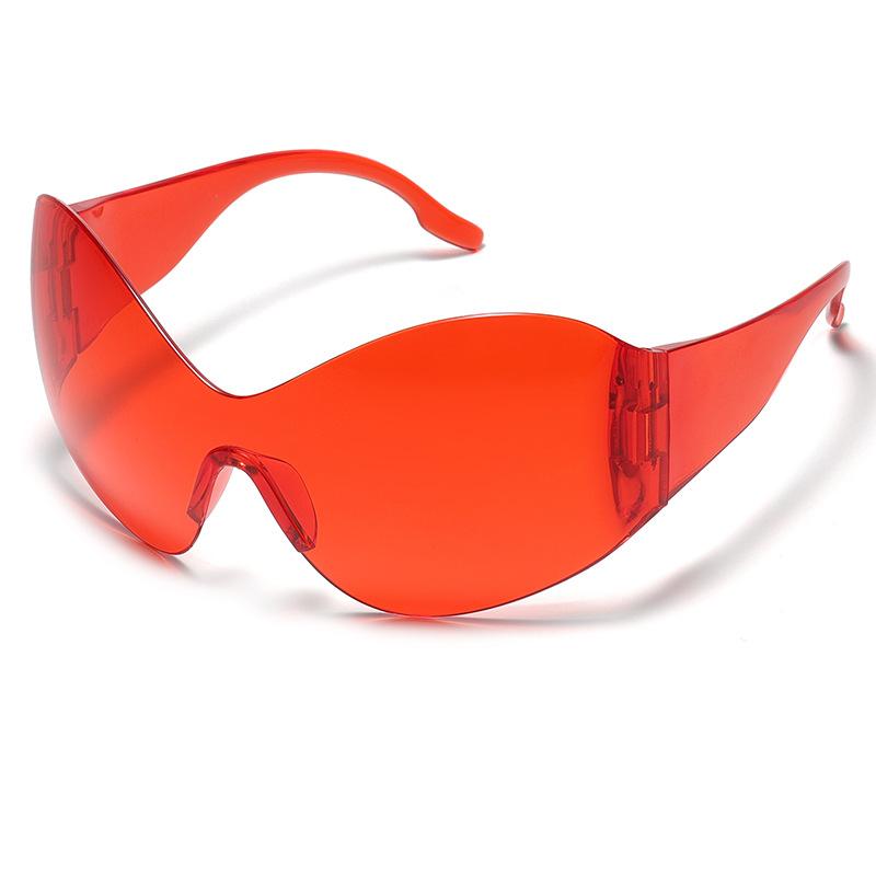 Europäische und amerikanische neue Hot Girl Sonnenbrillen-Technologie Futuristische einteilige Millennium-Stil Sonnenbrille Randlose Sonnenbrille